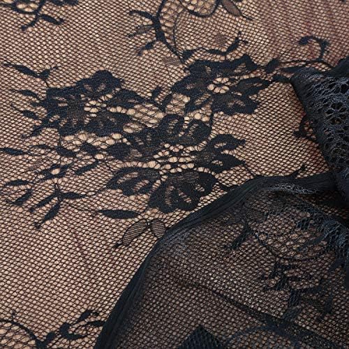 Black Tablecloth Lace Table Fabric 2pcs 60x120 Inch for Scary Movies