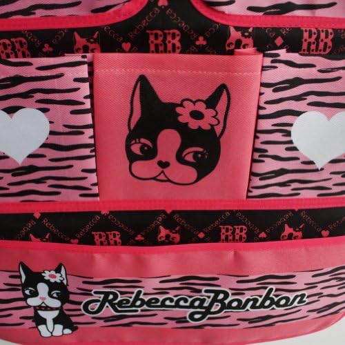 Blancho Bedding [Dog & Heart] Pink Wall Hanging Organizer/Wall Baskets/Hanging Baskets with 6 Pockets, 14" x 20" Fabric Over The Door Storage Bag for Nursery, Bedroom, Bathroom and Closet