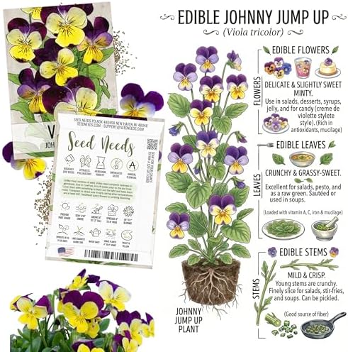 Seed Needs Edible Flower Seeds Variety Pack of 7 Wildflowers for Garnishing