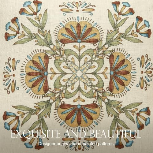 patdrea Designer Vintage Floral Throw Pillow Cover,18"x18",Set of 2
