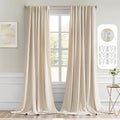 MIULEE Cream Beige Back Tab Blackout Curtains 52x108 Inch Long 2 Panels Set | by MIULEE