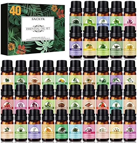 SACATR 40 Pcs Natural Essential Oil Sets,Fragrance Oil Scent (40 * 10ML)