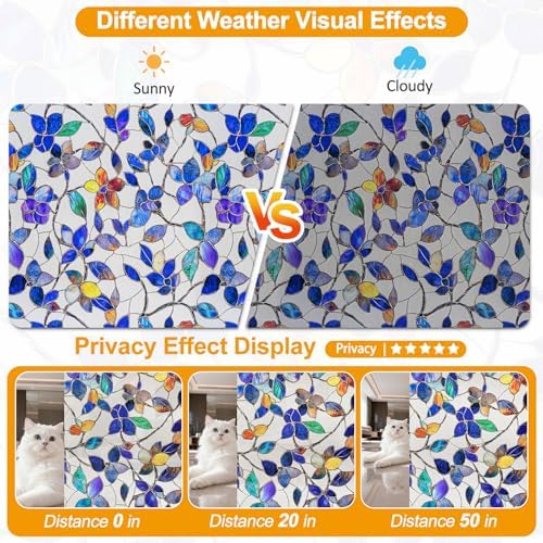 Frosted Privacy Window Film Static Cling Decorative Glass Film35.4x157in