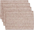 Sweet Home Collection 100% Cotton Placemats for Dining Room Rectangle Two Tone Woven Fabric 13" x 19" Soft Durable Table Mat Set, Set of 4, Taupe