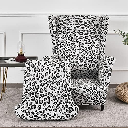 Wing Chair Slipcover, 2-Piece Printed Wingback Chair Cover