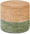 18'' Ottoman Pouf Natural Braided Poof Rustic Handweave Lounge Pouffe