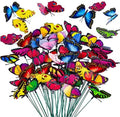 VGOODALL 50 PCS Butterfly Garden Decorations, 11.8 Inch Butterfly Stakes