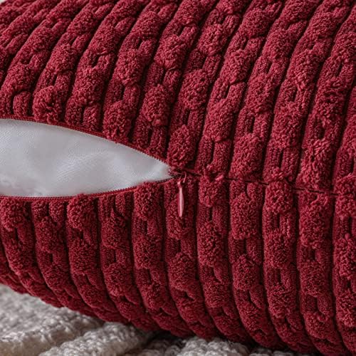 MIULEE Christmas Euro Sham Decorative Throw Pillow Covers 24x24 Burgundy