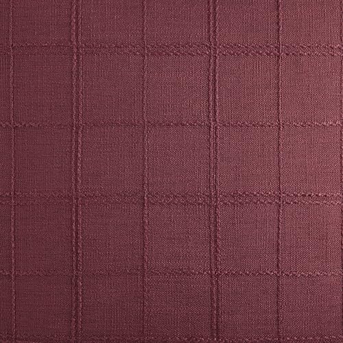 ZeeMart Linen Checked Farmhouse Table Runner, 13x36 Inches Burgundy