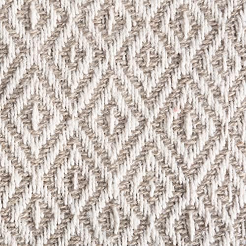 DII Rustic Farmhouse Double Diamond Woven Throw, 50x60, Stone
