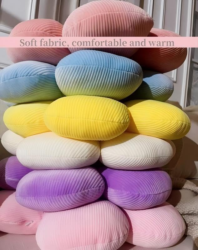 3PCS Flower Pillow,15.75" Daisy Pillow White Pink Purple