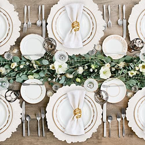 MAONAME White Charger Plates Set of 12, Reef Chargers for Dinner Plates