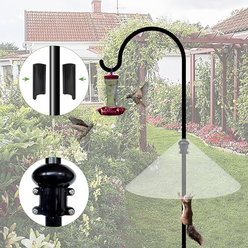 Squirrel Baffle for Bird Feeder Pole - 19 Inch for Shepherd’s Hook, Squirrel Proof Cone (1 Pack, Semi-Transparent)
