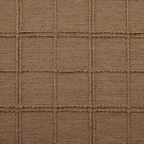 ZeeMart Linen Checked Farmhouse Table Runner, 13x90 Inches Roasted Brown