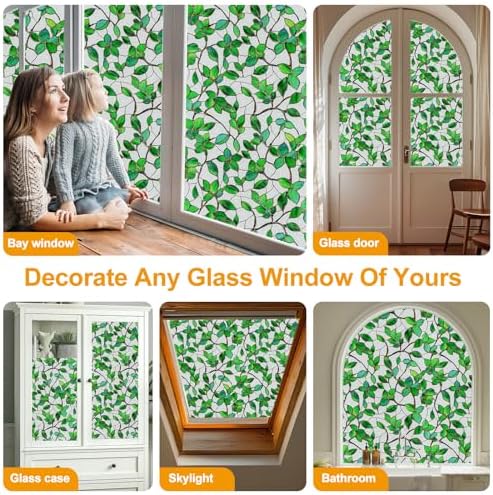 Frosted Privacy Window Film Static Cling Decorative Glass Film45.2x157in