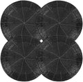 Round Beaded Placemats Set of 4 13 Inch Jet Black Handmade Glass Chargers