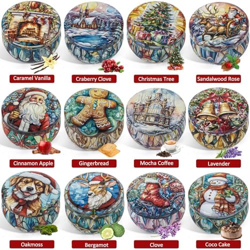 Christmas Candles Gift Set, 12 Pack Scented Candles for Women
