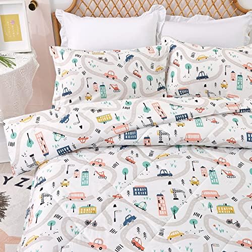 JSD Car Vehicle Kids Comforter Set Twin Size