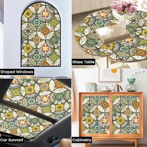 DKTIE Static Cling Decorative Window Film Easy to Install 35.4" x 78.7"
