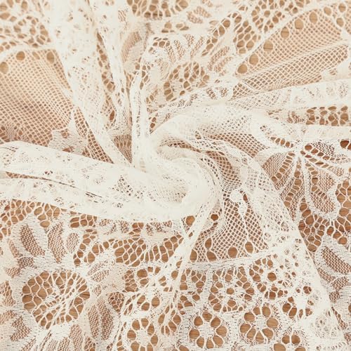 Lace Table Runner 6 Packs Ivory Table Fabric Embroidered Boho Table Runners