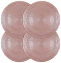CLEENTABLE Pink Beaded Round Placemats, Set of 4