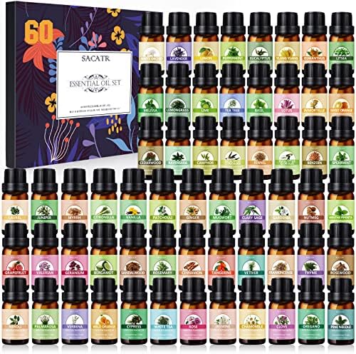 SACATR 60 Pcs Natural Essential Oil Sets,Fragrance Oil Scent (60 * 10ML)