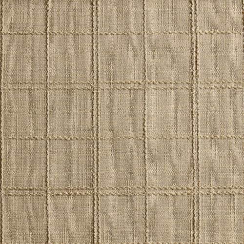 ZeeMart Linen Checked Farmhouse Table Runner, 13x72 Inches Camel