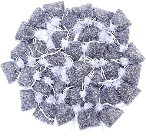 Lavande Sur Terre French Lavender Sachets for Drawers and Closets Fresh Scents, Set of 36, Home Fragrance Sachet for Closets and Drawers, White, LV-C-36-2