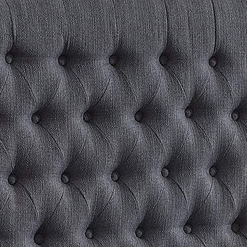 24KF Upholstered Tufted Button Linen Fabric Headboard,Comfortable Fashional Headboard Queen/Full Size,Dark Gray