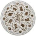 Round Glass Beaded Placemat, 13 Inch, Silver Brown