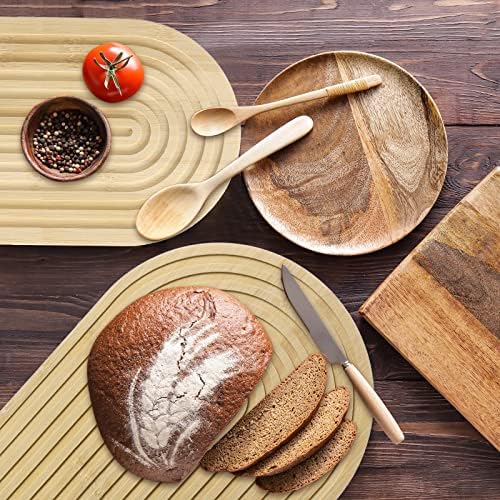 Chunful 2pcs Arch Cutting Board Boho Shelf Decor, Wood Color, Bamboo