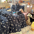 Twin Size Floral Duvet Cover Set 3 Pcs,Vintage Bedding 68"×86"