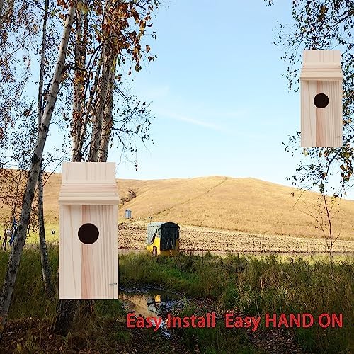 Cedar Blue Bird Box House,Hummingbird Wren Chickadee House, Assembled,1Pcs