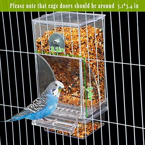 Rypet 2 Pack No-Mess Automatic Bird Feeder, Parakeet Cage Accessories