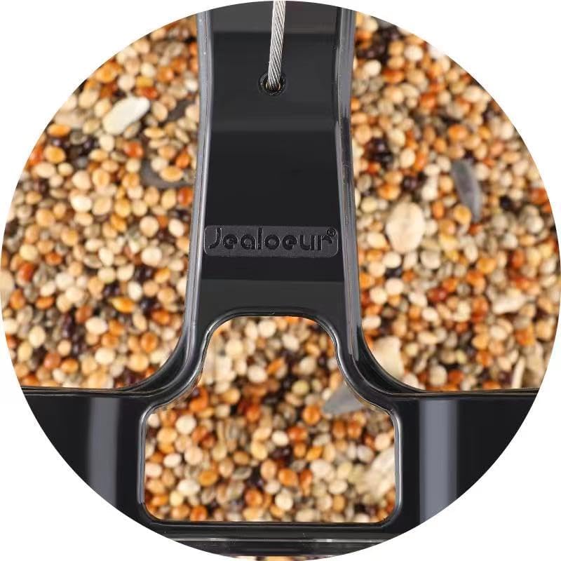 Jealoeur Outdoor Hanging Bird Feeder - Black 2 Pack Wild Bird Seed