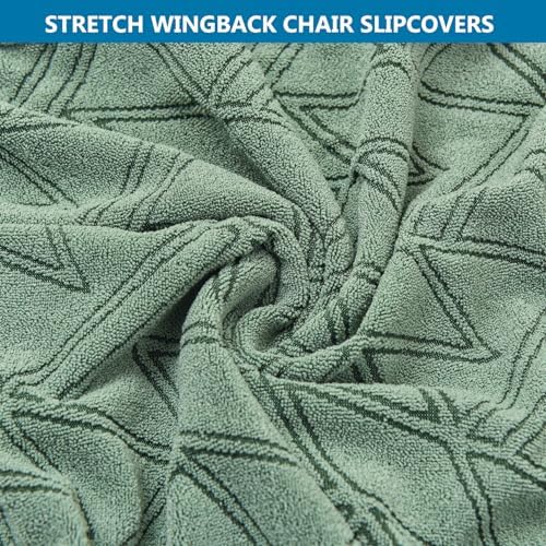 HZDHCLH Wingback Chair Slipcovers 2 Piece,Stretch Spandex Wingback Chair Covers for Living Room Armchair,Washalbe Sofa Slipovers