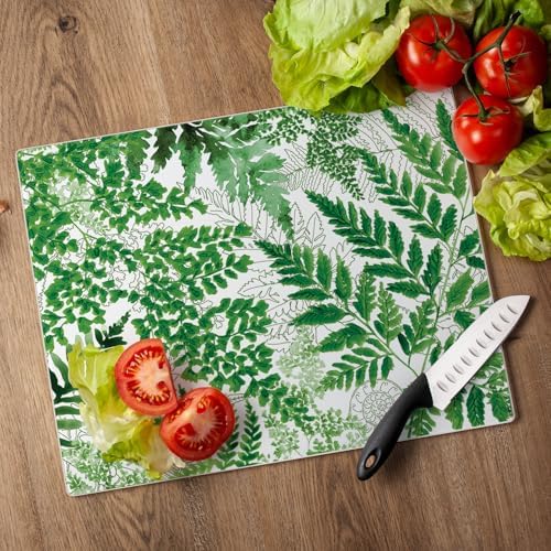 CounterArt Fernery 3mm Tempered Glass Cutting Board 12" x 15"
