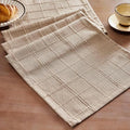 ZeeMart Linen Checked Farmhouse Table Runner, 13x108 Inches Taupe