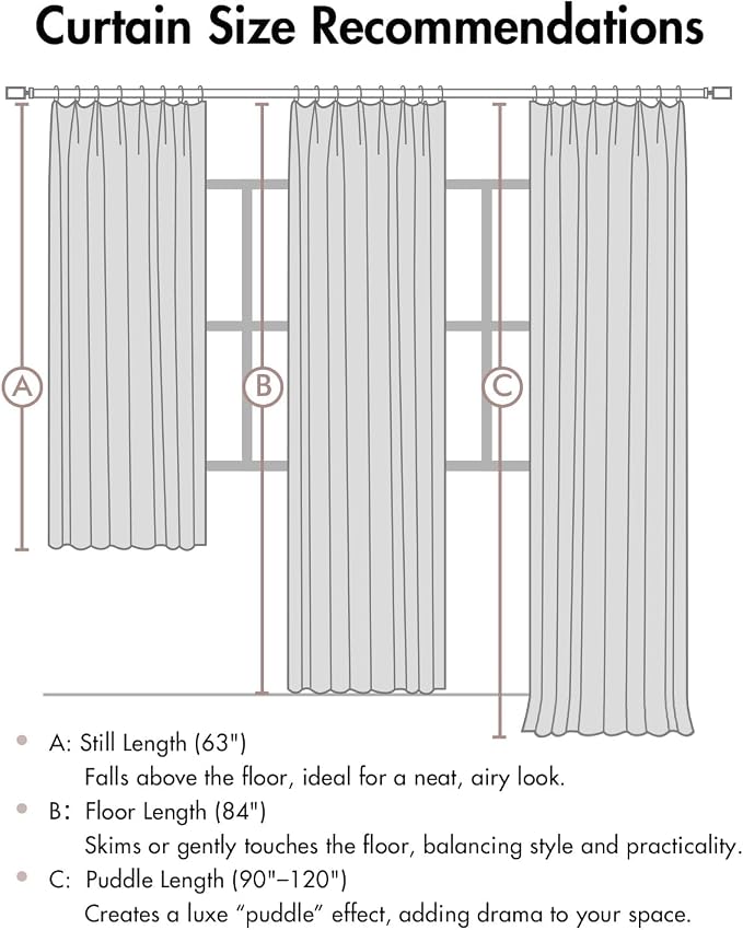 MIULEE Natural Pinch Pleated 100% Blackout Linen Curtains 40x104 Inches | Room - Image 9