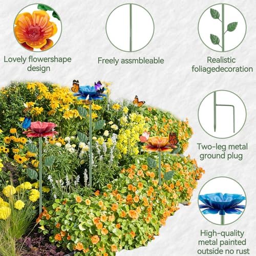 4 Pack Bee Watering Station, Bee Feeder Metal Butterfly Water Feeder