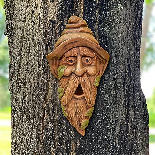Red Carpet Studios Outdoor Tree Face Birdhouse, 14", Long Face Hank