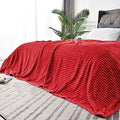 BEDELITE 3D Ribbed Jacquard Red Blankets Queen Size for Bed, 90x90 Inch