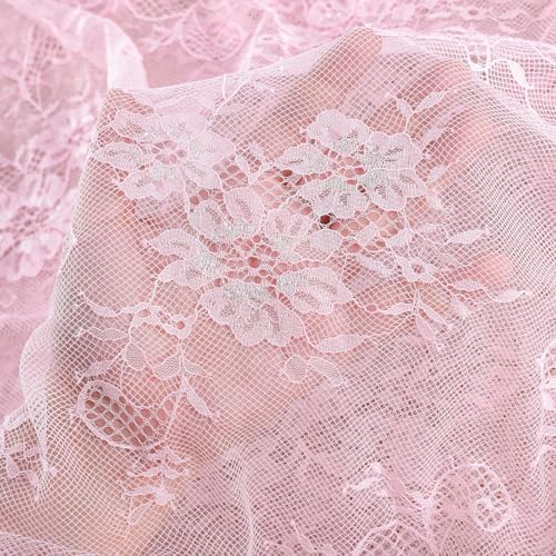Vintage Lace Tablecloth 60"x120" Rectangle Pink Wedding Overlay 10FT Fabric