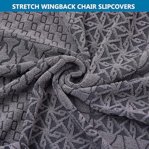 HZDHCLH Wingback Chair Slipcovers 2 Piece,Stretch Spandex Wingback Chair Covers for Living Room Armchair,Washalbe Sofa Slipovers