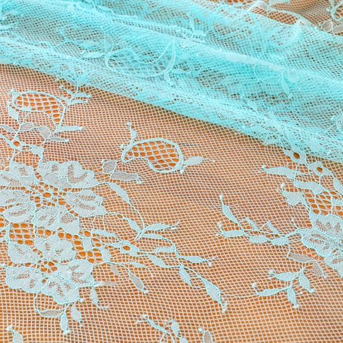 Rectangle Table Cloth 10FT Blue Lace Tablecloth Floral Pattern Sheer Cover
