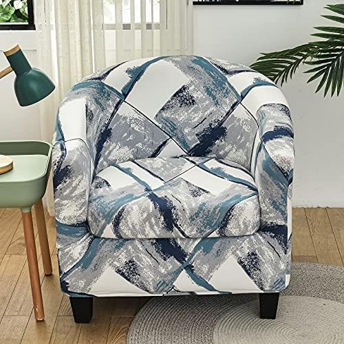 NILUOH Club Chair Slipcover 2 Piece Stretch Tub Chair Cover Round Barrel Chair Covers Non Slip Armchair Covers Couch Covers with Elastic Bottom for Bar Counter Living Room (36)