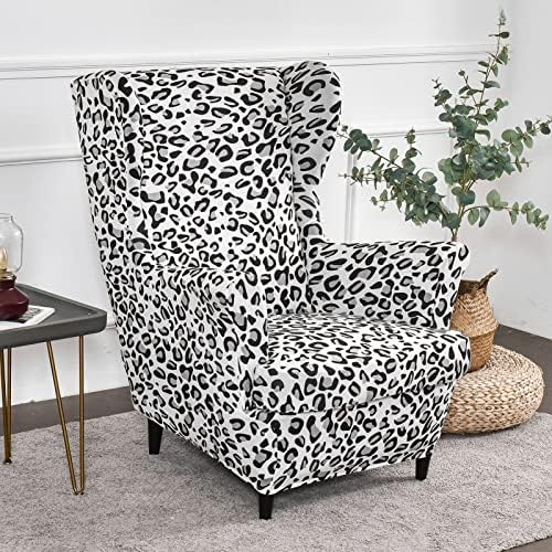 Wing Chair Slipcover, 2-Piece Printed Wingback Chair Cover