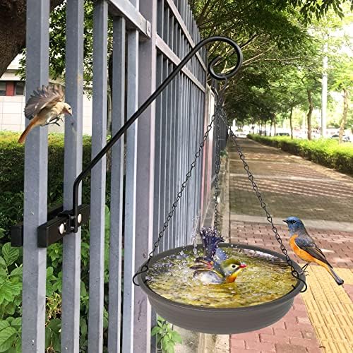Deck Hook Rail Suitable for Hanging Flower Baskets Wind Chimes Planters Bird Feeders Lights, Heavy Duty Pole Long 16.5 inches Holds up to 15lbs with Ease（2pcs）