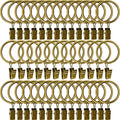 40 Pack Metal Curtain Rings with Clips, 1.5 in ID, Bronze