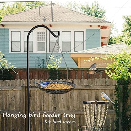 CQAIRIOU Premium Hanging Bird Feeder Tray(2 Set),Size 11.8” Large Platform Bird Feeder Metal Mesh Tray,Wild Bird Feeder for Outside Hanging Seed Platform,Combinable Style to Double Layer